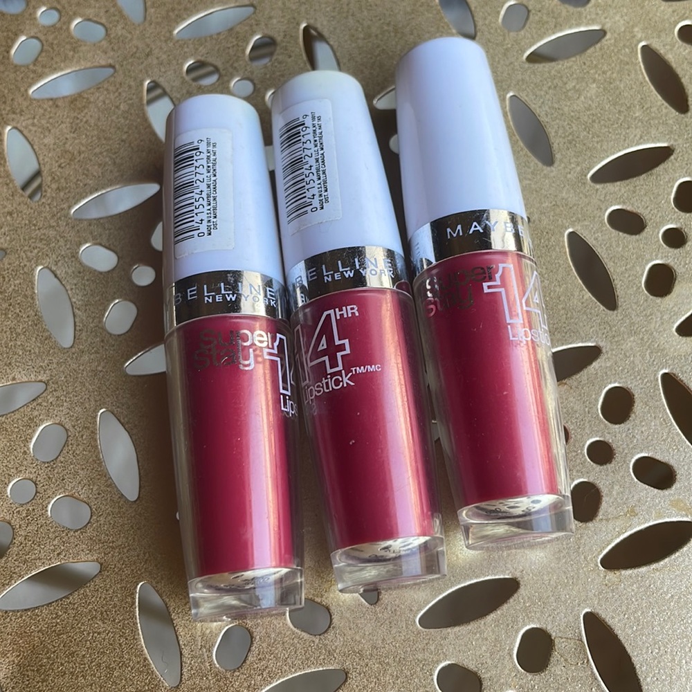 3 pcs Brand New Maybelline superstay 14 hours lipstick #20 Eternal Rose